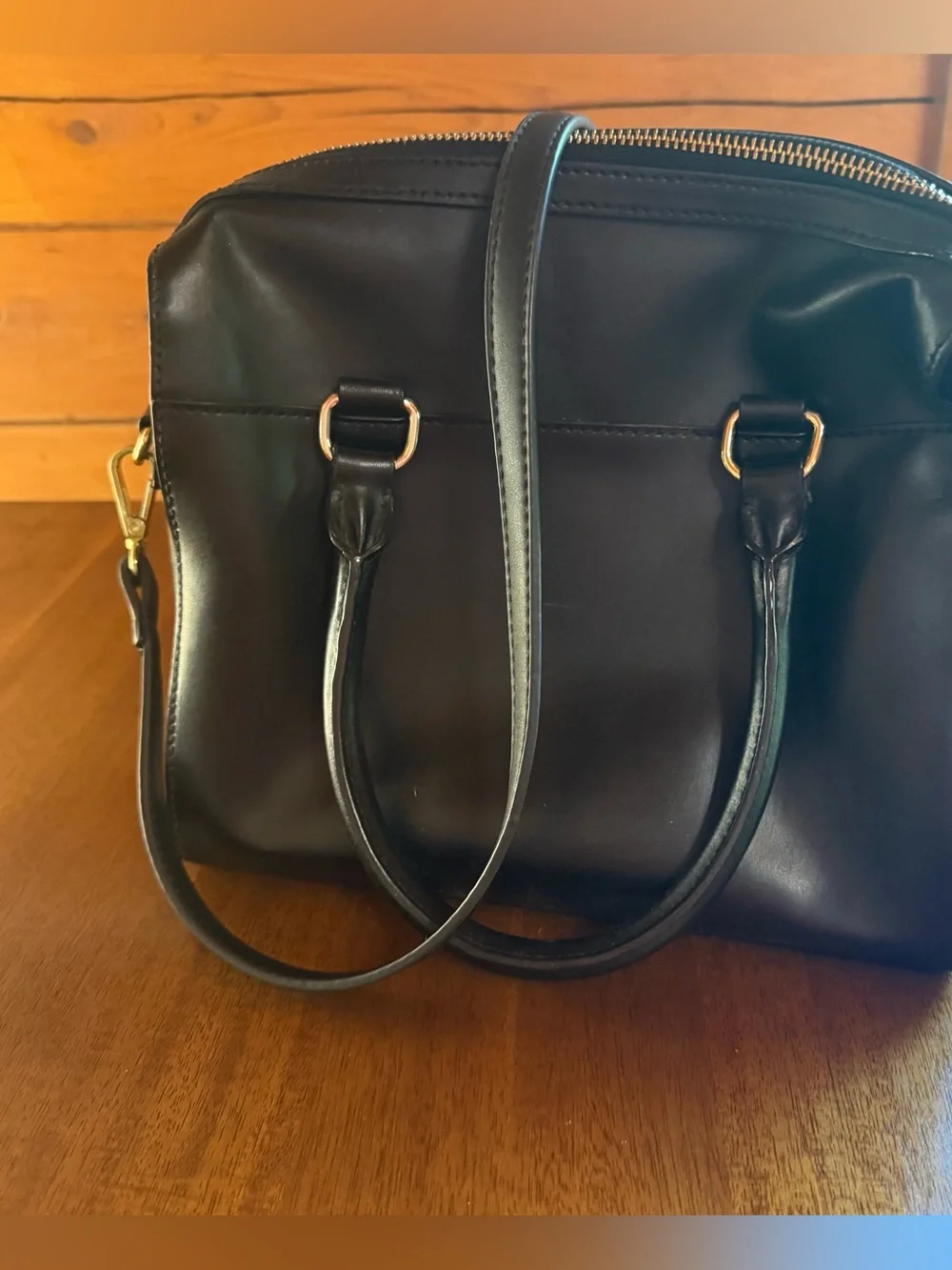 Kate Spade Black Leather Bow Satchel Handbag Top Handle Shoulder Bag Gold